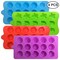 4 Pieces Flower Shape Chocolate Candy Molds Set,DanziX Silicone 15 Cavity Baking Mold Ice Cube Tray for Wedding,Festival,Parties and DIY Crafts-Green,Blue,Red and Purple